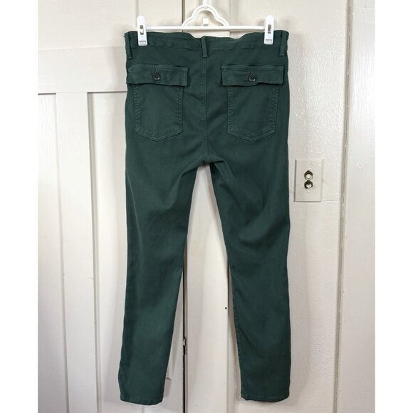 THE GREAT Green Corduroy Skinny Stretch Ankle Pants 31 Needle Whale Holiday - Picture 4 of 7